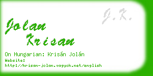 jolan krisan business card