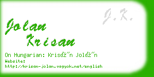 jolan krisan business card